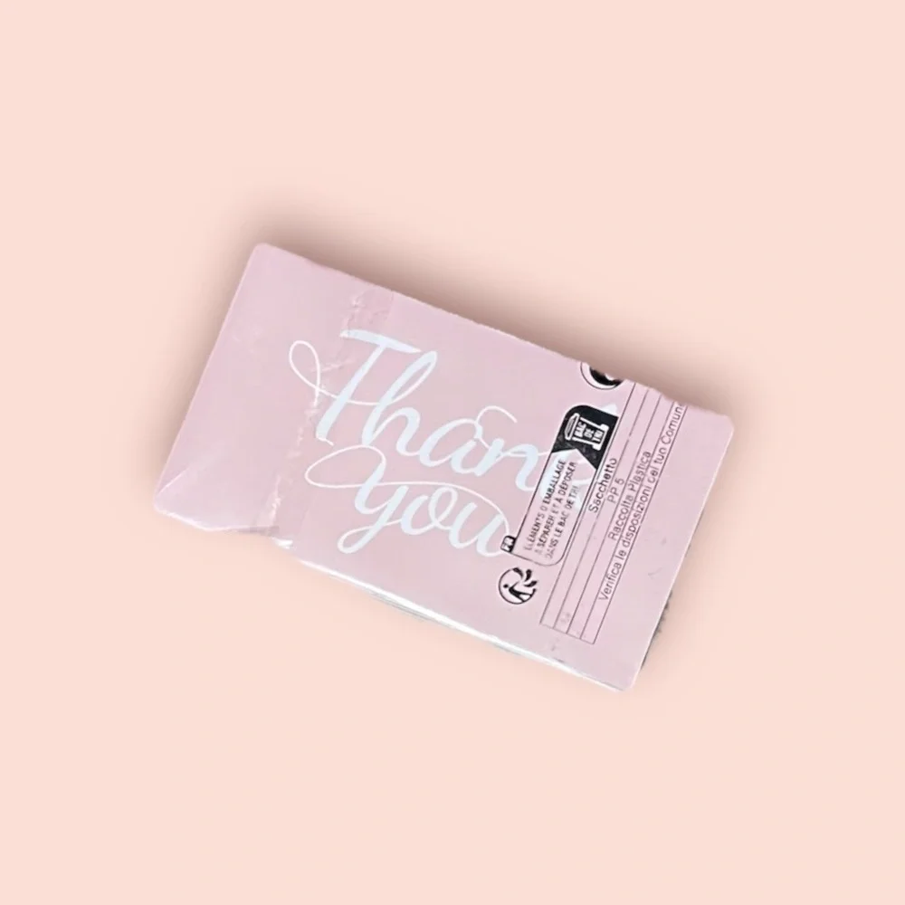 50 Thank you cards for your small business Pink & White Business Card size